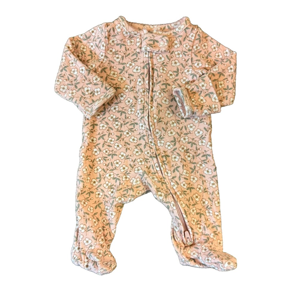 Carters Baby Girl Preemie Sleeper Outfit Footie Pink Flowers Zipper Clothes 1 PC